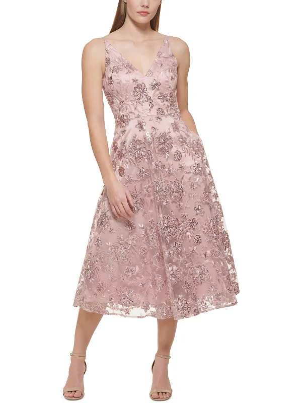 Womens Mesh Embellished Cocktail And Party Dress Tunics Brand named