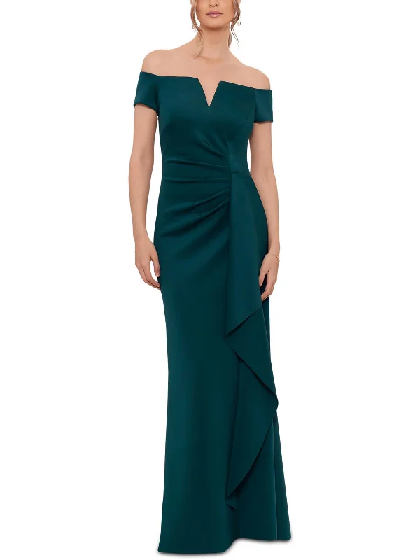 Womens Ruffled Long Evening Dress Tunics Prom sequined