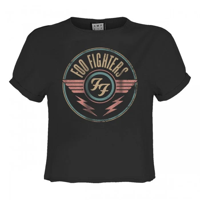 Amplified Womens/Ladies Air Foo Fighters Crop Top Striped Floral Plaid