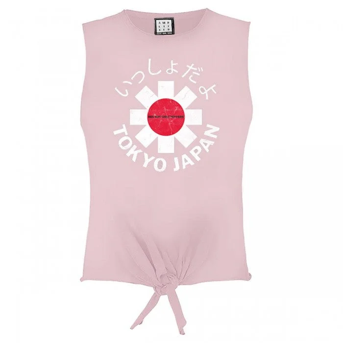 Amplified Womens/Ladies Tokyo Japan 182 Red Hot Chili Peppers Sleeveless Crop Top Machine Wash Dry Clean Hand Wash