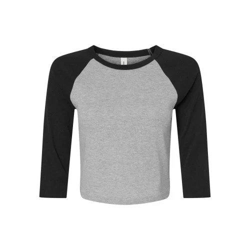 Bella + Canvas Womens/Ladies Contrast Heather Crop Top Wool Fabric Cashmere Fabric Tweed Fabric