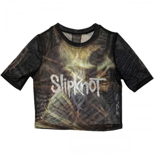 Slipknot Womens/Ladies TESF Profile Mesh Crop Top Fleece Nylon Spandex