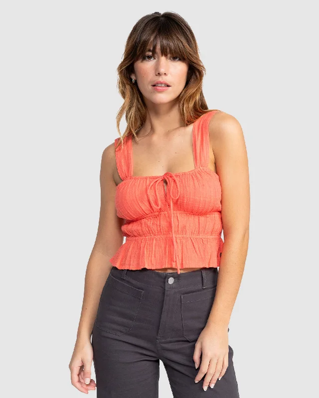 Womens Sunset Mist Crop Top Print Jacquard Patchwork