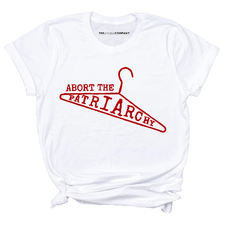 Abort The Patriarchy Feminist T-Shirt Welt Pockets Slit Pockets Flap Pockets
