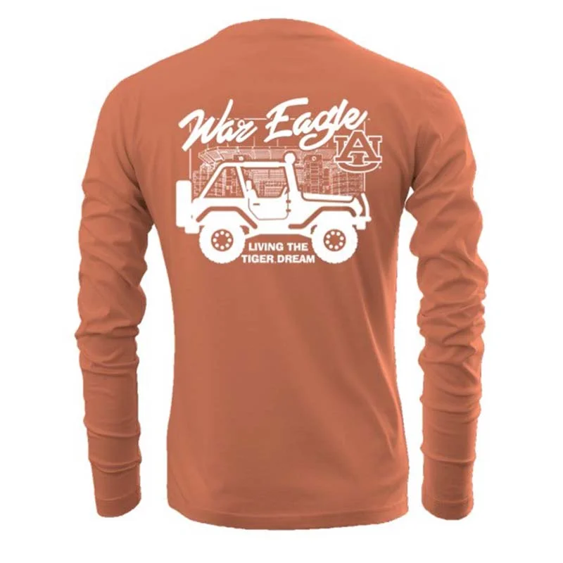 Auburn Jeep Life Long Sleeve T-Shirt Notch Collar Peter Pan Collar Cowl Neck