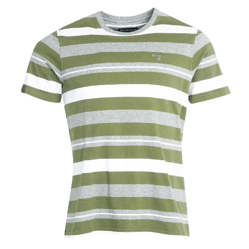 Barbour Kylemore T-Shirt Burnt Olive Handmade Hand-knitted Hand-woven