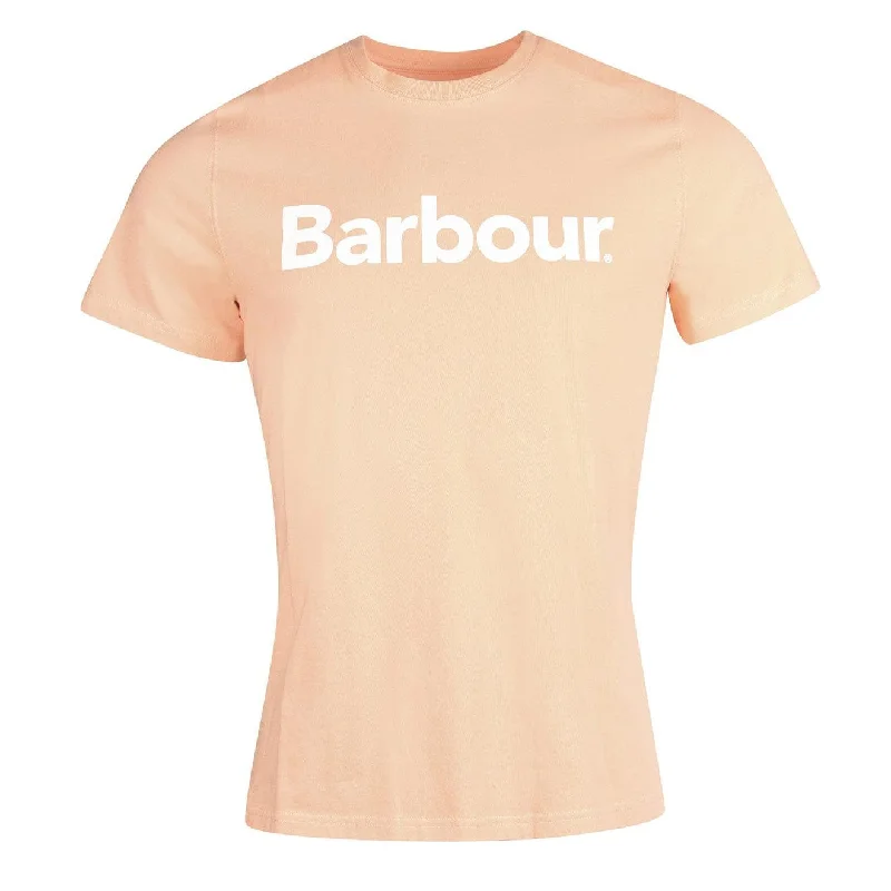 Barbour Logo T-Shirt Coral Sands Boxy Fit Fitted Loose