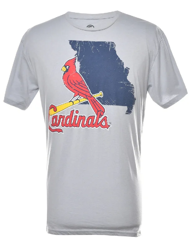 Cardinals Printed T-shirt - XL Anti-Pilling Machine Wash Handmade