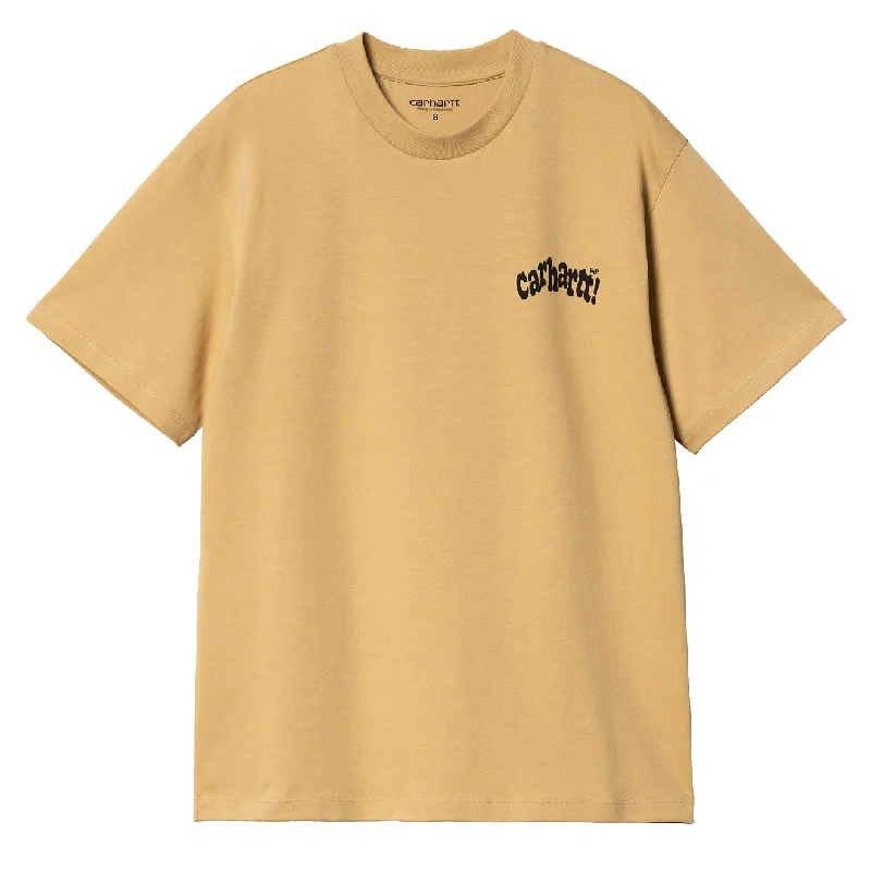 Carhartt WIP Womens S/S Amour T-Shirt Bourbon / Black Print Jacquard Patchwork