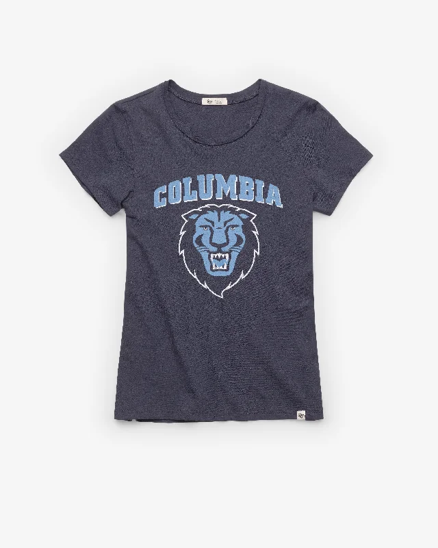 COLUMBIA LIONS ATHLETIC MARKS PREMIER '47 FRANKIE TEE WOMEN Ribbed T-Shirt High Neck Heavyweight
