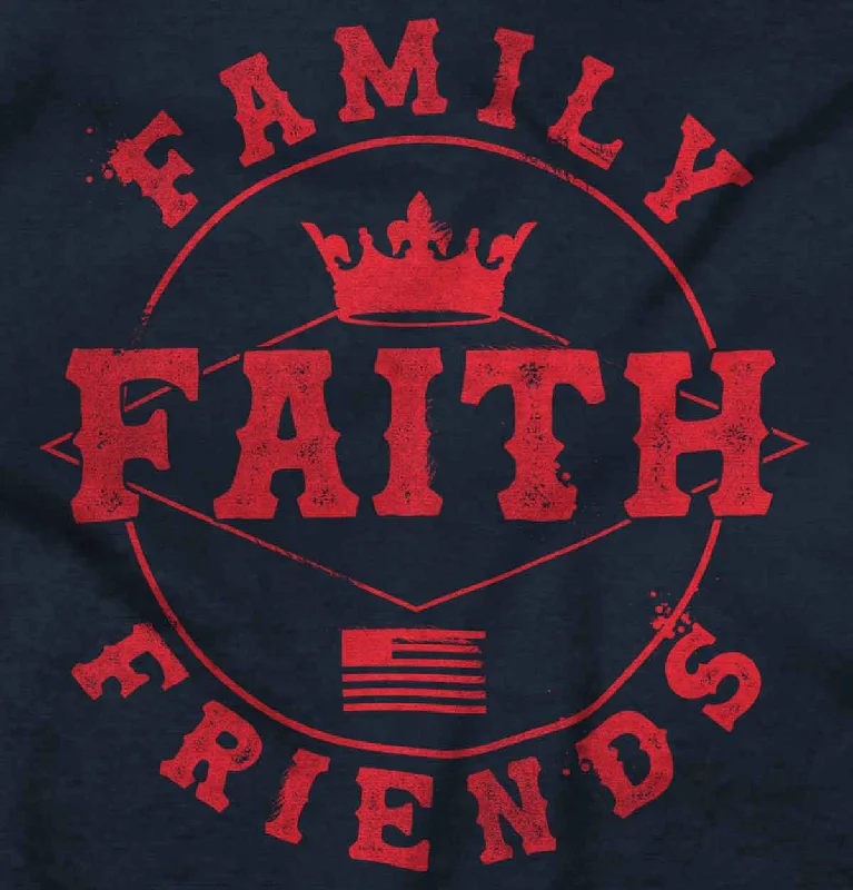 Faith Family Friends Crop Top Long Sleeve T Shirt Zippered Buttoned Snapped