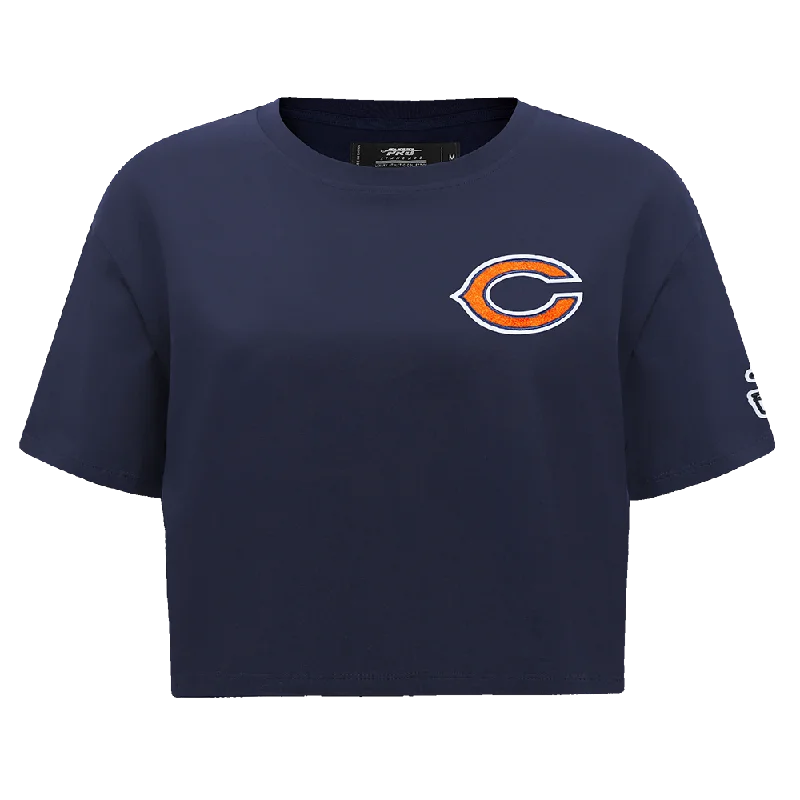 NFL CHICAGO BEARS CLASSIC WOMEN'S SJ BOXY TEE (MIDNIGHT NAVY) Elasticated Padded Insulated