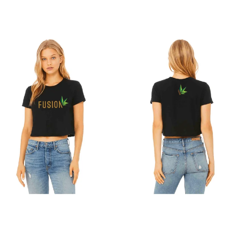 Fusion Women’s Crop Top Shirt Boxy Fit Fitted Loose