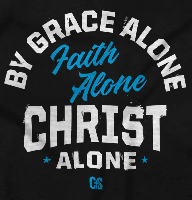 Grace Faith Christ Alone Crop Top Long Sleeve T Shirt Collared Crew Neck Turtle Neck