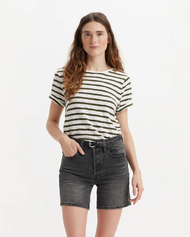 Levi's® Womens Margot Tee - Captain Stripe Deep Depths Ribbed Striped Patterned