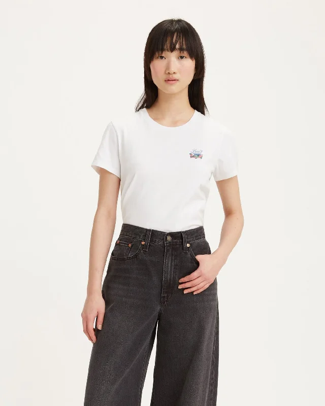 Levi's® Womens Perfect Tee - Mini BW Scenic Bright White Spandex Blend Rayon Blend Denim Blend