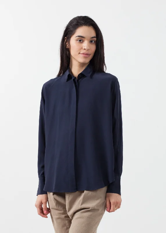 Lima Shirt Hooded Caped Shawl Collar