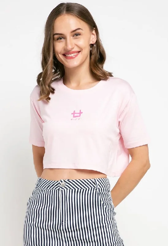 Third Day LTD31 crop top cl logo light pink Chenille Fabric Brocade Fabric Lace Fabric