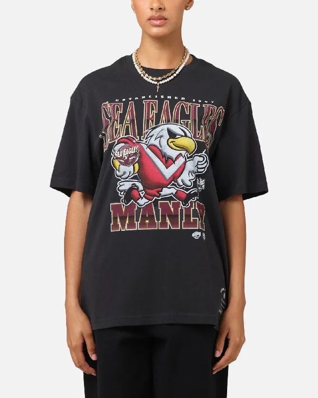 Mitchell & Ness Manly Warringah Sea Eagles Mascot Character T-Shirt Faded Black Terry Blend Velvet Blend Canvas Blend