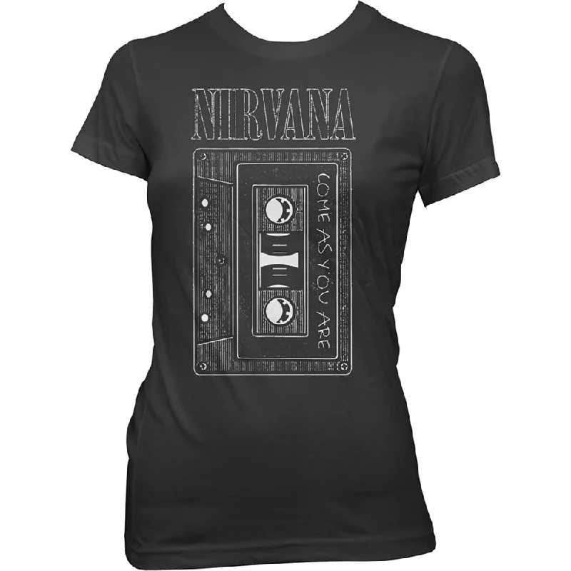 Nirvana As You Are Tape Ladies T-Shirt Cotton Fabric Linen Fabric Terry Fabric