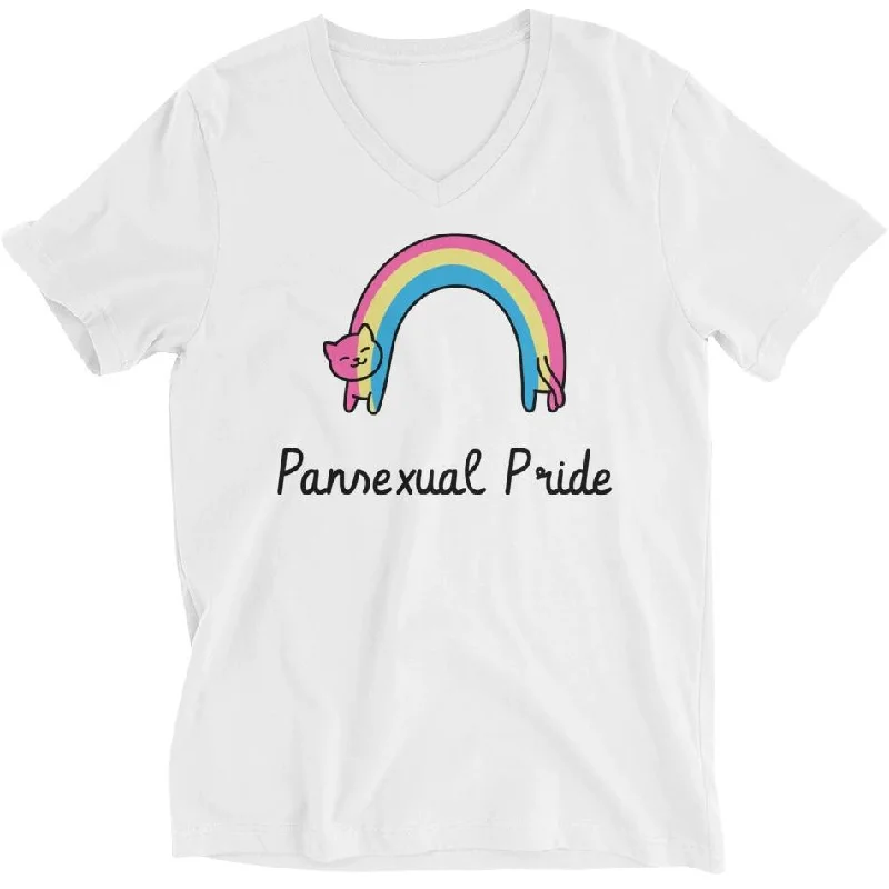 Pansexual Pride Cat -- Unisex T-Shirt Solid Color Striped Floral