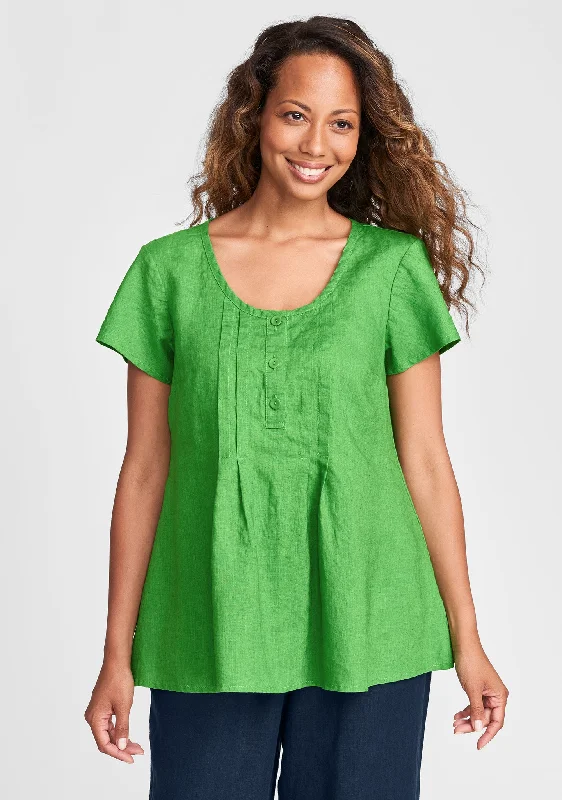 Pintuck Tee - Linen Shirt - FINAL SALE Terry Blend Velvet Blend Canvas Blend
