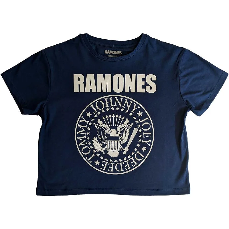 Ramones Presidential Seal Ladies Crop Top Elegant Classic Vintage