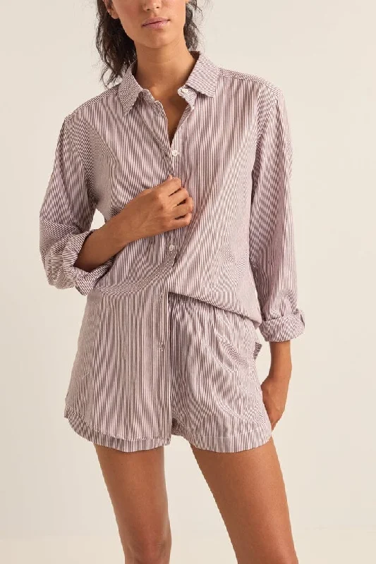 Rhythm Zephyr Stripe Beach Shirt Welt Pockets Slit Pockets