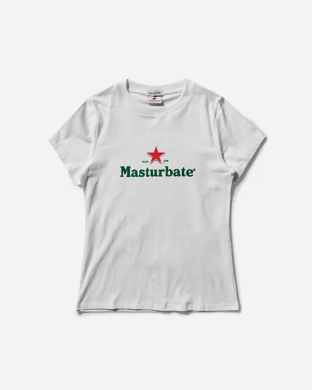 Slam Jam Masturbate T-Shirt White Terry Blend Velvet Blend Canvas Blend
