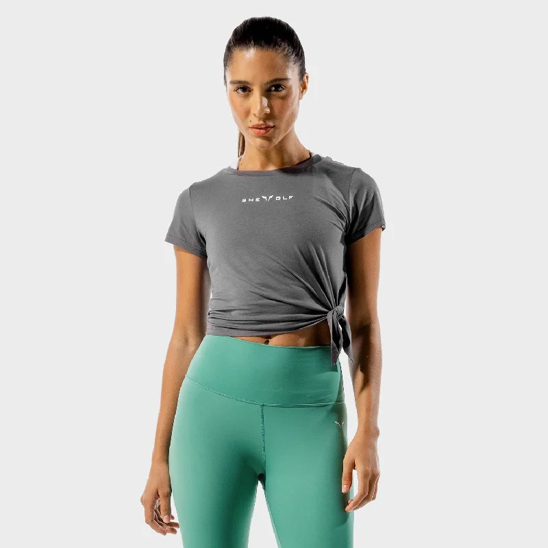 She-Wolf Crop Top - Charcoal Crop Top Seamless Stretchy