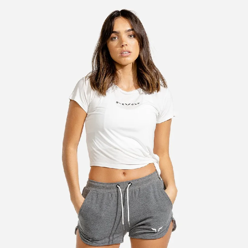 She-Wolf Crop Top - White Chenille Blend Fleece Blend Nylon Blend