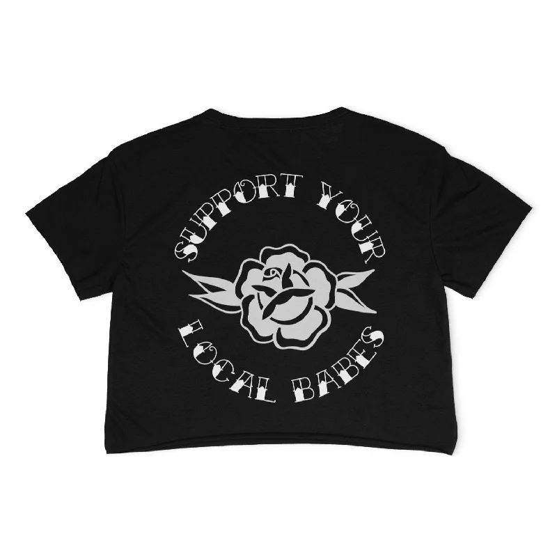 Support Your Local Babes Crop Top Ribbed Crop Top High Neck Heavyweight