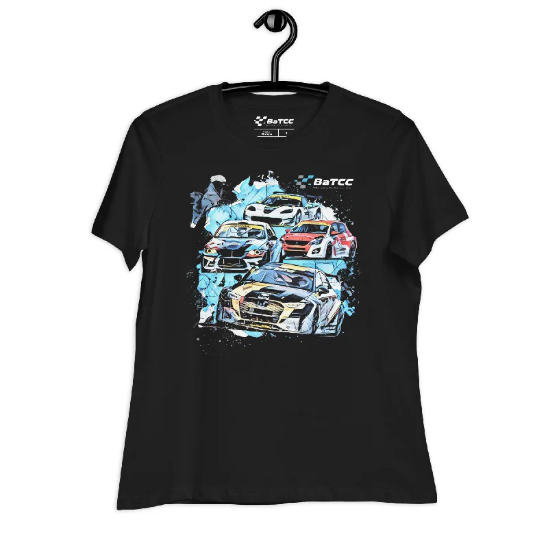 Touring Cars Racing Women's Relaxed T-Shirt Polka Dot Checkered Tartan