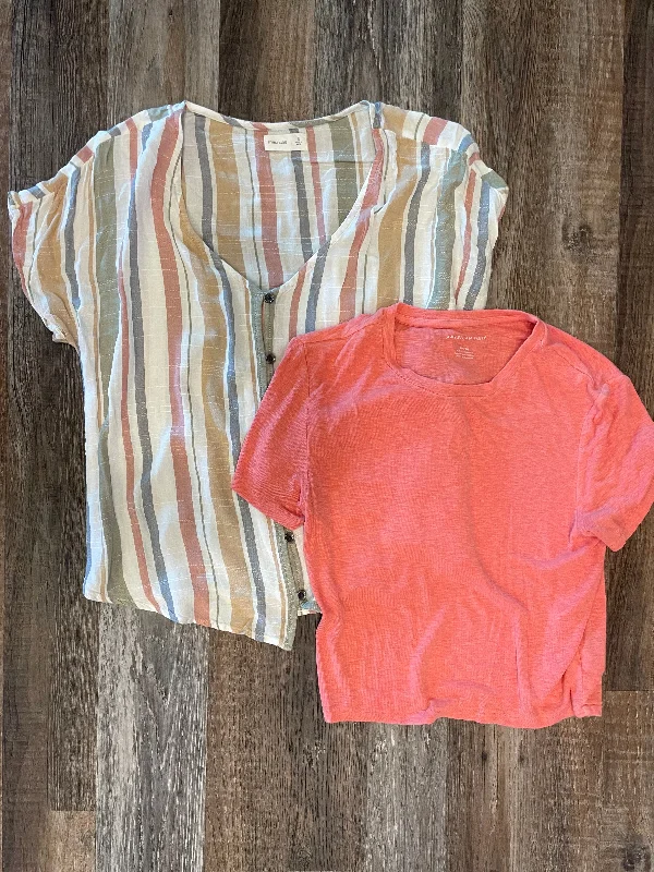 Lot of 2- Maurice’s White & American Eagle Orange Crop Top- womens size small Rayon Fabric Velvet Fabric Corduroy Fabric