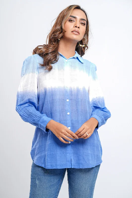 Ombre Relaxed Fit Shirt Seamless Knitted Crochet