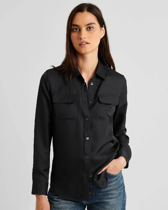 Silk Utility Shirt Casual Formal Business