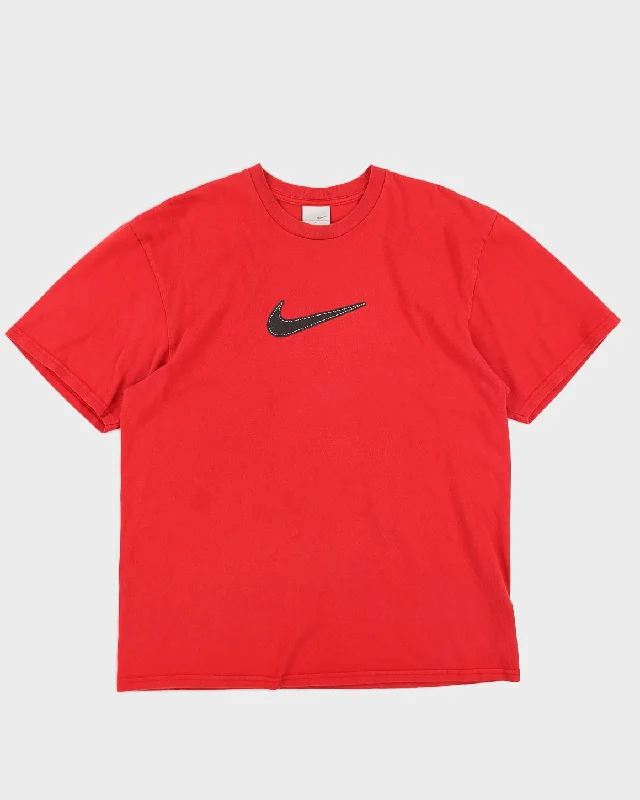 00s Nike Swoosh T-Shirt - XL Satin Blend Silk Blend Wool Blend