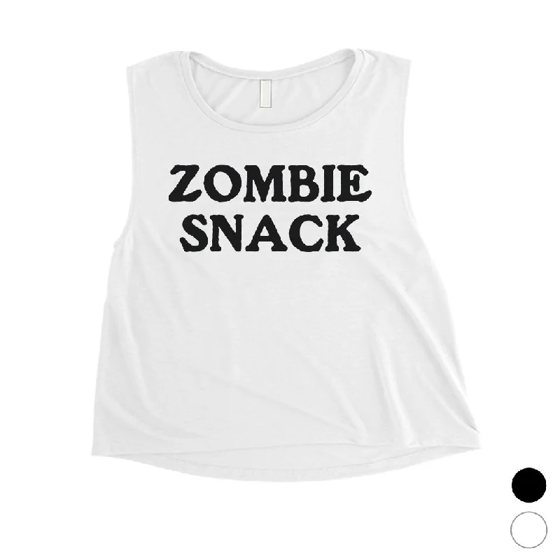 Zombie Snack Womens Hysterical Cool Halloween Costume Crop Top Gift Elegant Classic Vintage