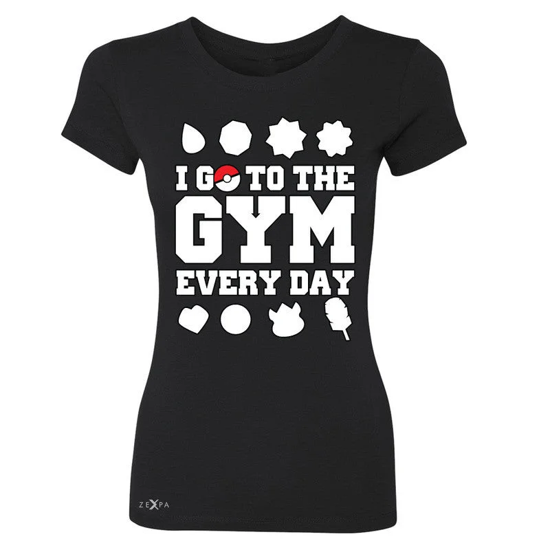 Zexpa Apparel™I Go To The Gym Every Day Women's T-shirt Poke Shirt Fan Tee Hooded Caped Shawl Collar