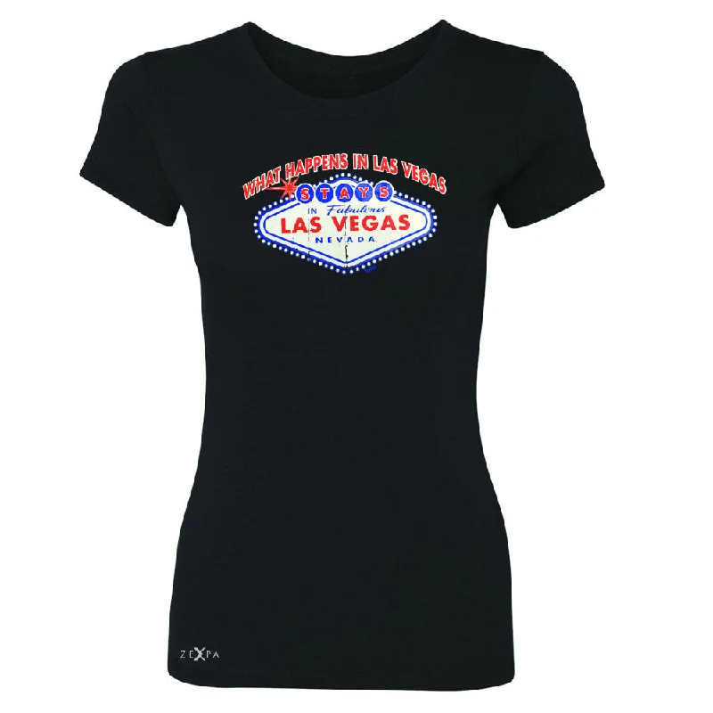 Zexpa Apparel™ What Happens in Las Vegas Stays In Las Vegas Women's T-shirt Fun Tee Knit Fabric Woven Fabric Fleece Fabric