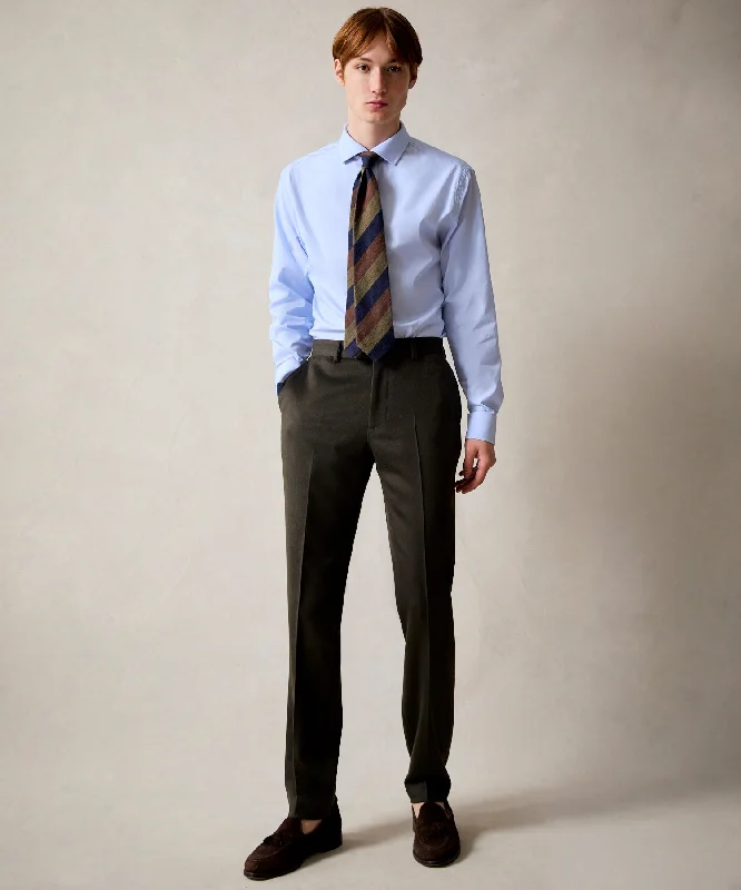Italian Cashmere Sutton Trouser in Snyder Olive Cropped Trousers Casual Linen
