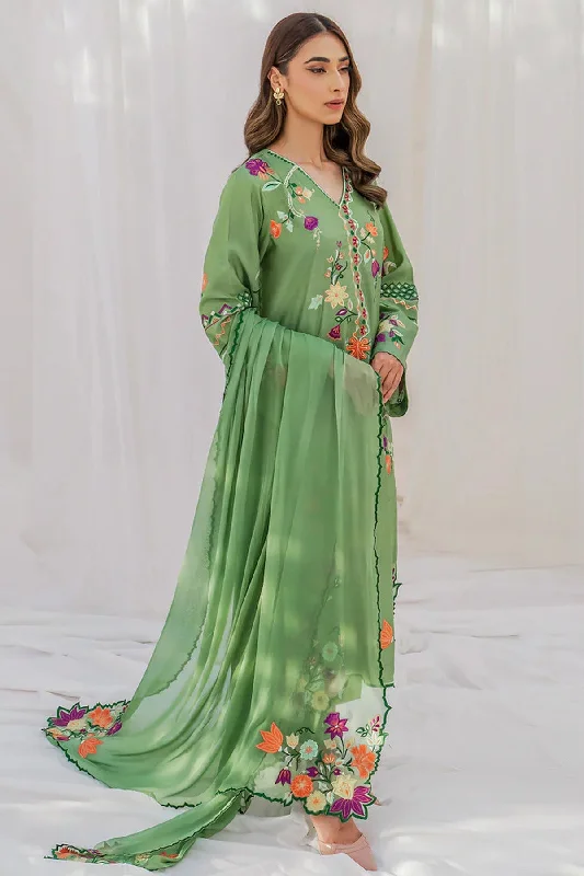 BATIK - 3PC DHANAK EMBROIDERED SHIRT WITH DHANAK EMBROIDERED DUAPTTA AND TROUSER- RB11089 Trousers Silk Elegant