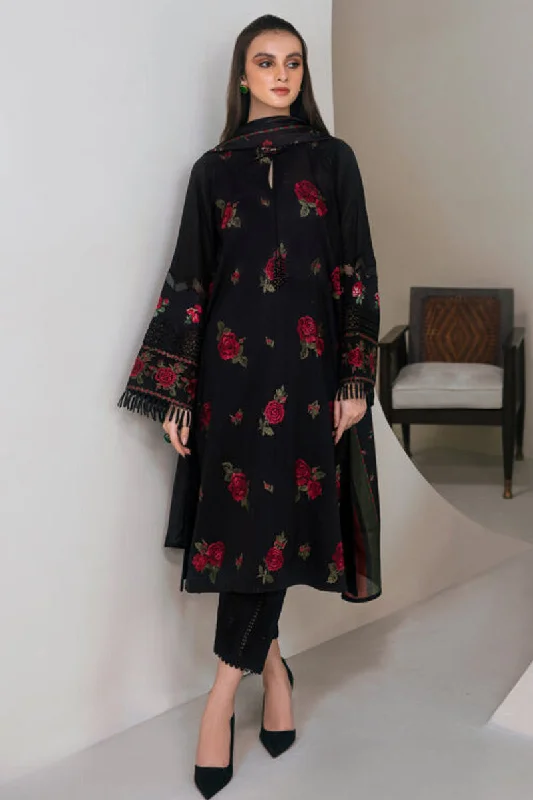 JAZMIN - 3PC DHANAK EMBROIDERED SHIRT WITH DHANAK EMBROIDERED DUAPTTA AND TROUSER- RB11086 Trousers Denim Distressed