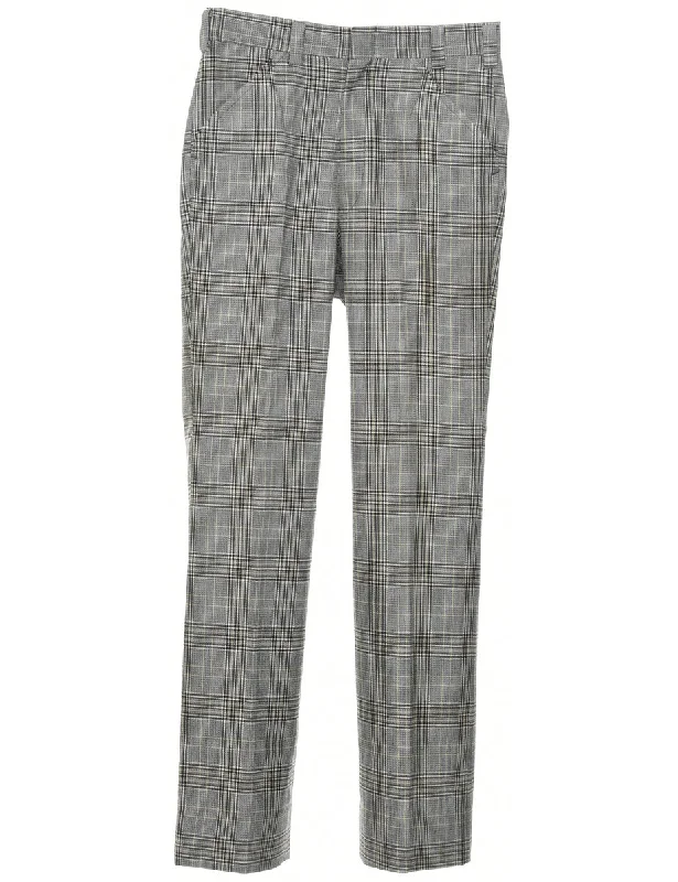 Checked Pattern Trousers - W29 L31 Skinny Trousers Denim Stretchy