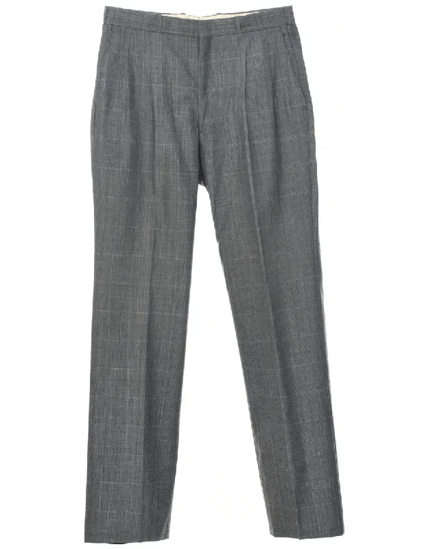 Checked Pattern Trousers - W30 L31 Trousers Cargo Utility