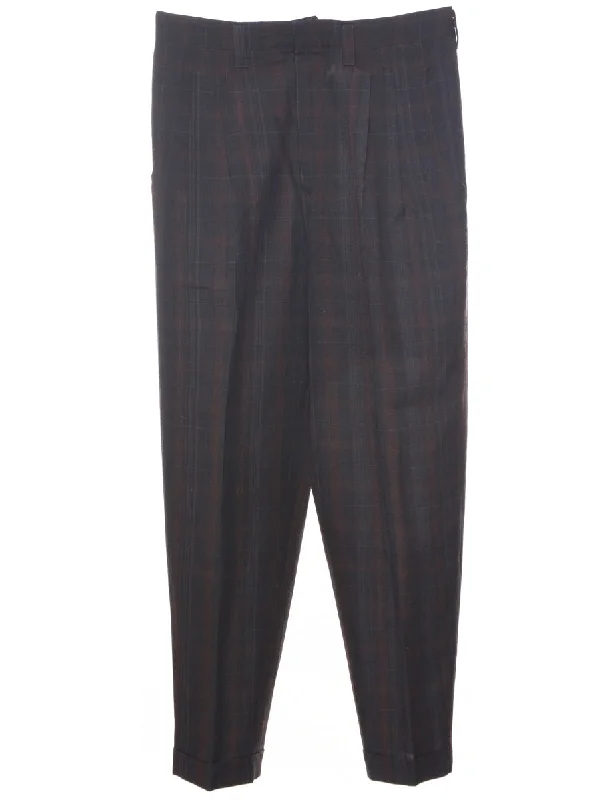 Checked Pattern Trousers - W31 L28 Trousers Capri Summer