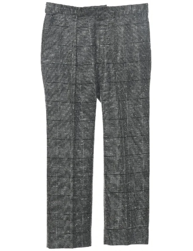 Checked Pattern Trousers - W33 L29 Trousers High Rise Slim Fit