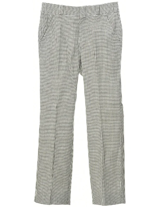 Checked Pattern Trousers - W33 L32 Trousers Plaid Checkered