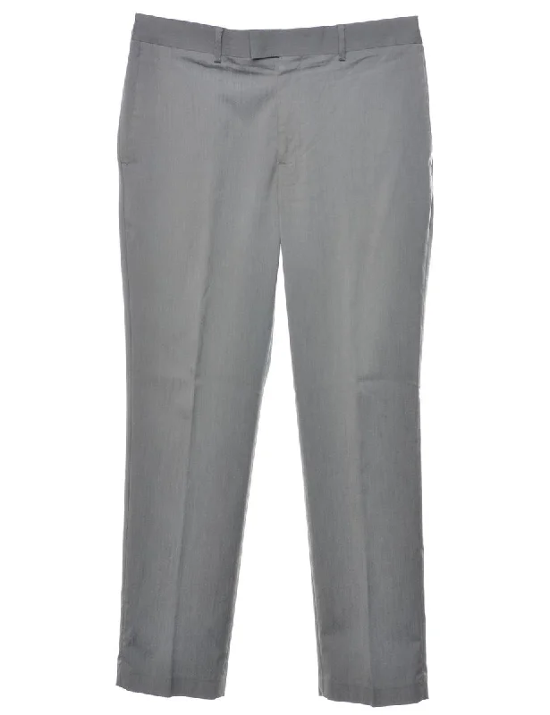 Grey Classic Suit Trousers - W35 L32 Trousers Bridal Satin