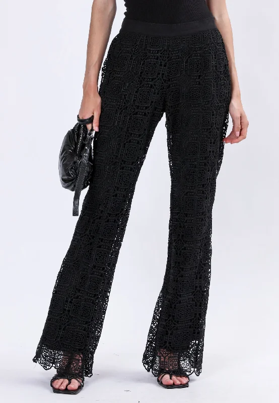 LILY TROUSERS BLACK Trousers Solid Black